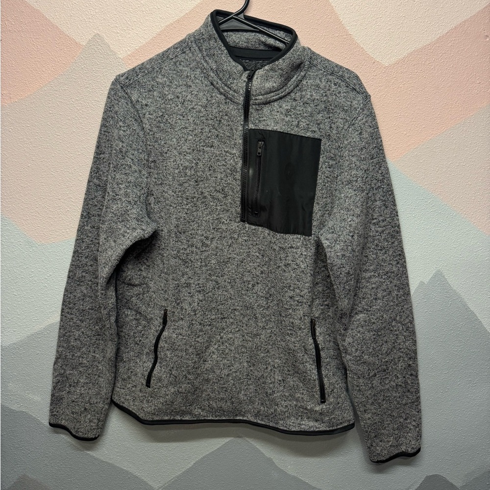 Aeropostale Gray and Black Zip Up Sweater